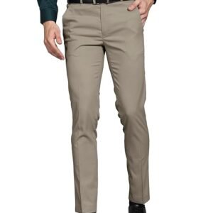 Vogaan Formal Pant with Expandable Waist for Men | Men's Cotton Regular Fit Flat Front Pant for Party and Casual Wear